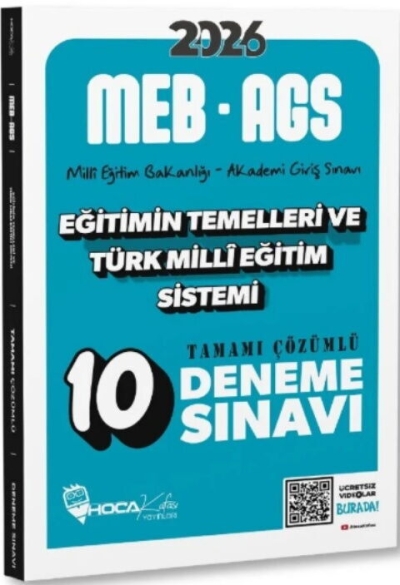 2026 MEB AGS Eğitimin Temelleri ve Türk Milli Eğitim Sistemi 10 Deneme Hoca Kafası Fotokopinci -
