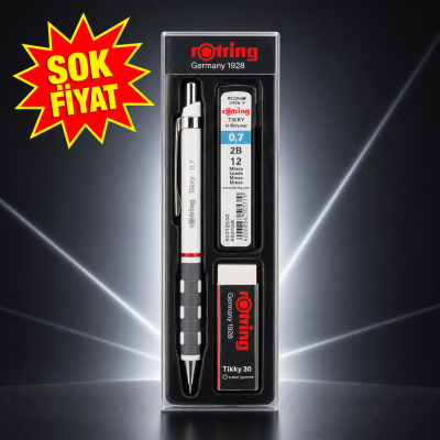 Rotring Tikky 0.7 Uçlu Kalem 2B Kalem Ucu Silgi li 3'lü Set Fotokopinci -