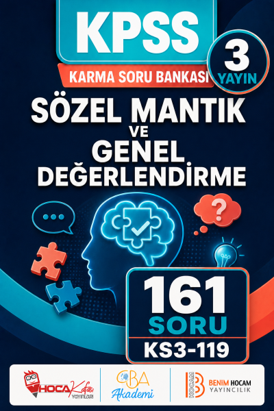 Sözel Mantık ve Genel Değerlendirme 3 Yayın 161 Soru (Benim Hocam - CBA - Hoca Kafası Yayınları) Fotokopinci -