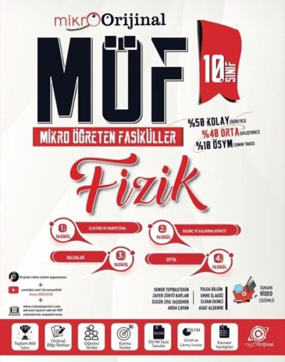 Mikro 10. Sınıf Fizik MÖF Mikro Öğreten Fasiküller Orijinal Yayınları Fotokopinci -