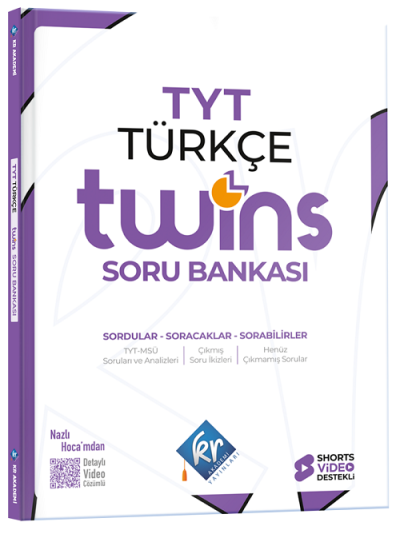 YKS TYT Türkçe Twins Soru Bankası Çözümlü KR Akademi Fotokopinci -