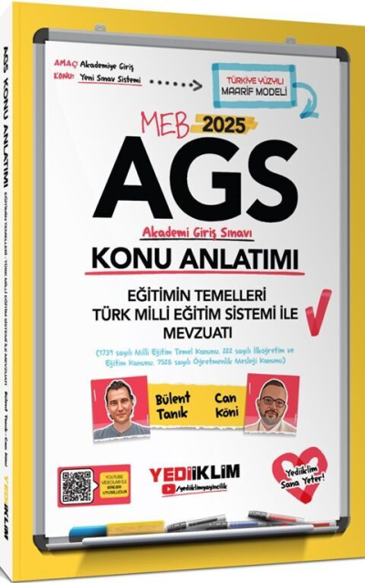 2025 MEB AGS Eğitimin Temelleri Türk Milli Eğitim Sistemi ile Mevzuatı Konu Anlatımı Yediiklim Yayınları Fotokopinci -