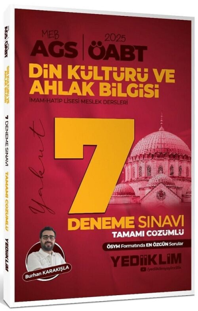 2025 ÖABT MEB-AGS Din Kültürü ve Ahlak Bilgisi Öğretmenliği 7 Deneme Çözümlü - Burhan Karakışla Yediiklim Yayınları Fotokopinci -