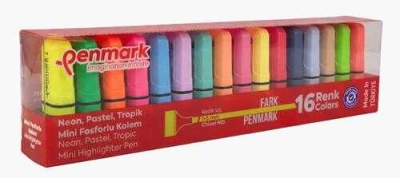Penmark Mini Fosforlu Kalem 16 Lı Neon+Pastel+Tropik Fotokopinci -