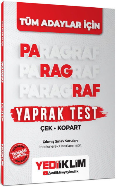 Paragraf Çek Kopart Yaprak Test Yediiklim Yayınları Fotokopinci -