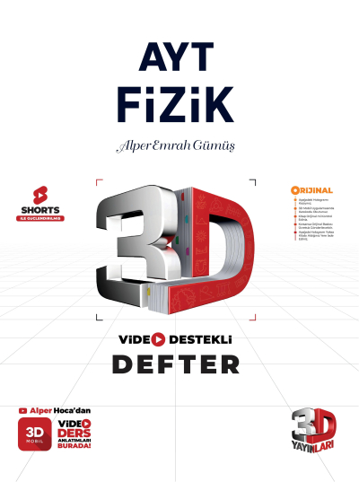3D AYT Fizik Video Destekli Defter Fotokopinci -