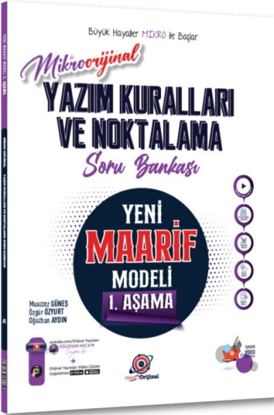 Orijinal Mikro Yazım Kuralları ve Noktalama Maarif Model Soru Bankası Orijinal Yayınları Fotokopinci -