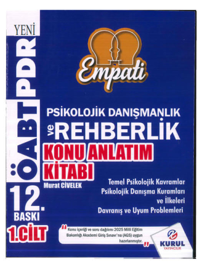 2025 ÖABT Empati Psikolojik Danışmanlık ve Rehberlik Konu Anlatımlı 1. Cilt Fotokopinci -