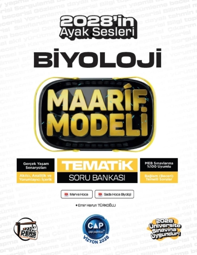 2028 Üniversiteye Hazırlık Biyoloji Ders Platosu Maarif Modeli Tematik Soru Bankası Çap Yayınları Fotokopinci -