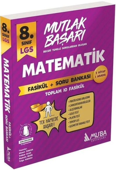 Mutlak Başarı LGS Matematik Fasiküller+Soru Bankası Muba Yayınları Fotokopinci -