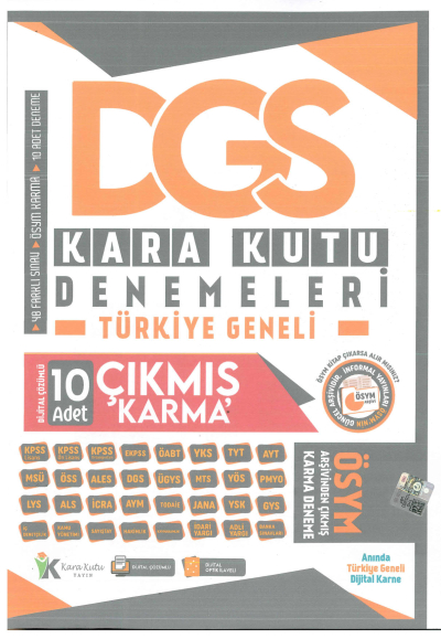 DGS KARA KUTU DENEMELERİ 10 ÇIKMIŞ KARMA DENEME Fotokopinci -