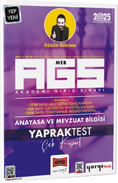 2025 MEB AGS Anayasa ve Mevzuat Bilgisi Çek Kopart Yaprak Test Yargı Yayınları Fotokopinci -