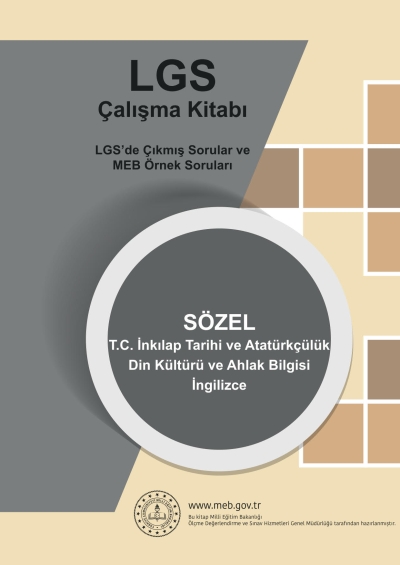 LGS Çalışma Kitabı SÖZEL (İnkılap Tar. Atatürkçülük Din Kül. İngilizce) Fotokopinci -