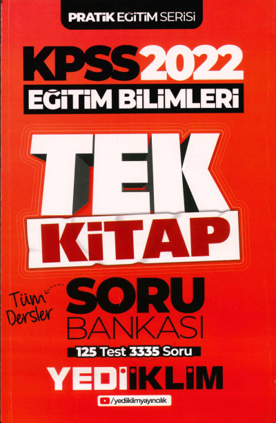 PRATİK EĞİTİM SERİSİ EĞİTİM BİL. TÜM DERSLER TEK KİTAP SORU BANKASI 3335 SORU Fotokopinci -