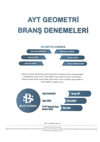 AYT Geometri 12 x 10 Branş Denemeleri Fotokopinci -