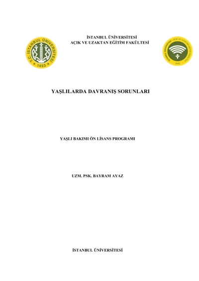 Yaşlılarda Davranış Sorunları Fotokopinci -