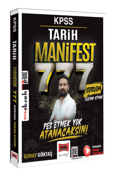 KPSS Tarih MANİFEST 777 Soruda Tekrar Kitabı Çözümlü Günay Göktaş Yargı Yayınları Fotokopinci -