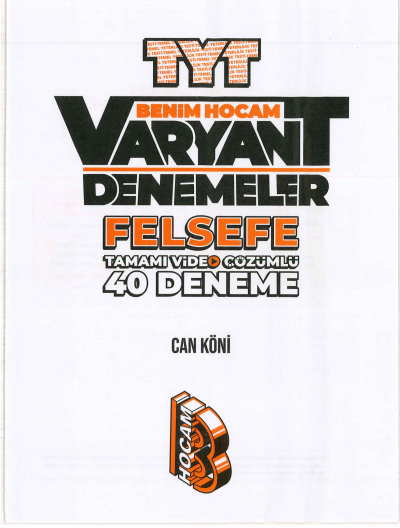 TYT FELSEFE VARYANT 40 DENEME Fotokopinci -