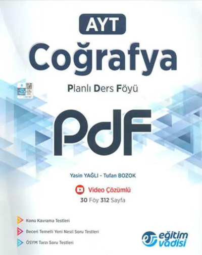 AYT Coğrafya Planlı Ders Föyü PDF Eğitim Vadisi Yayınları Fotokopinci -