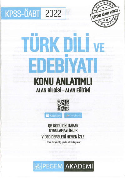 TÜRK DİLİ VE EDEBİYATI KONU ANLATIMI ALAN BİLGİSİ - ALAN EĞİTİMİ
