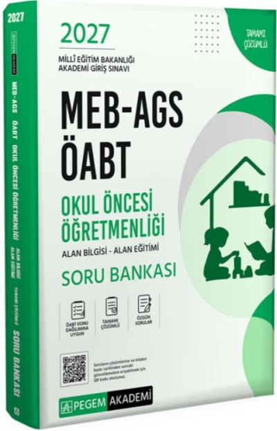 ÖABT MEB-AGS Okul Öncesi Öğretmenliği Soru Bankası Çözümlü Pegem Akademi Yayınları Fotokopinci -
