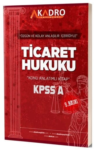 A Kadro Yayınları KPSS A Grubu Ticaret Hukuku Konu Anlatımlı Fotokopinci -