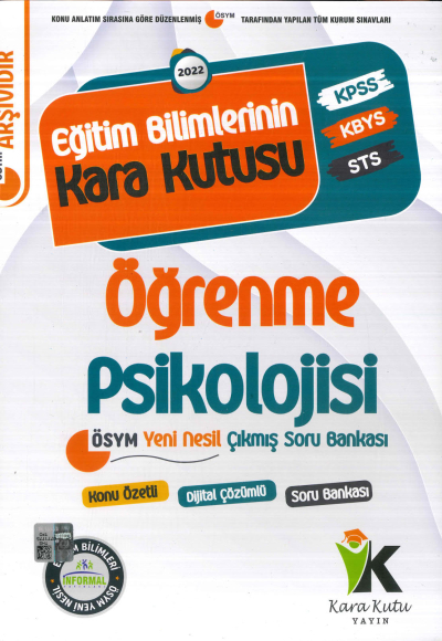 ÖĞRENME PSİKOLOJİSİ KONU ÖZETLİ DİJİTAL ÇÖZ. SORU BANKASI Fotokopinci -