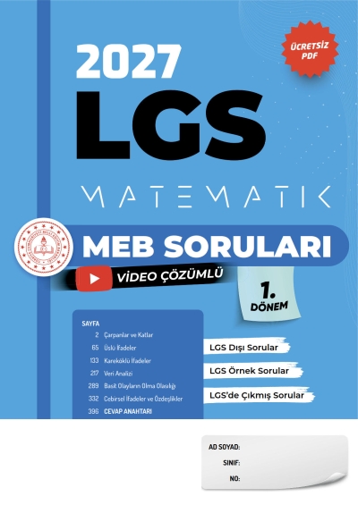 2027 LGS Matematik MEB Soruları 1. Dönem Fotokopinci -