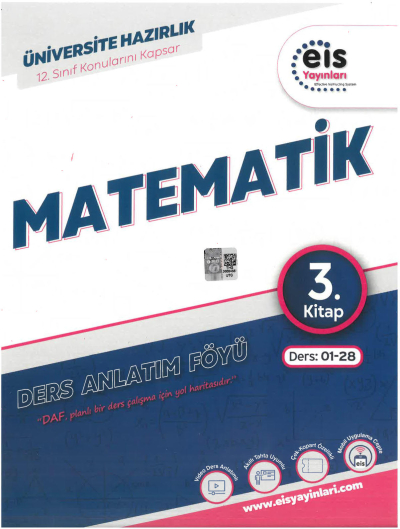 EİS Daf Matematik 3. Kitap Ders:01-28 12. Sınıf Konularını Kapsar Fotokopinci -