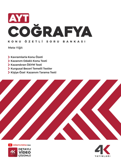 4K Yayınları AYT Coğrafya Konu Özetli Soru Bankası Fotokopinci -