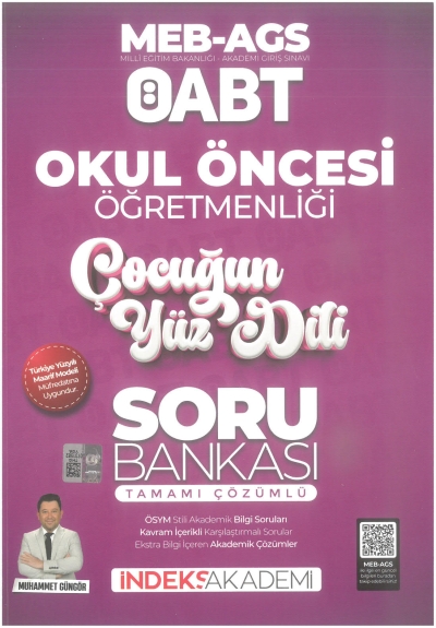 ÖABT Okul Öncesi Öğretmenliği Çocuğun Yüz Dili Soru Bankası Çözümlü İndeks Akademi Yayıncılık Fotokopinci -