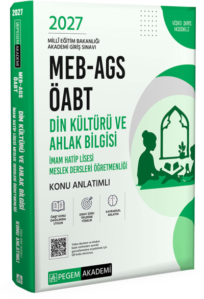 2027 MEB-AGS ÖABT Din Kültürü ve Ahlak Bilgisi Öğretmenliği Konu Anlatımlı Pegem Akademi Yayıncılık Fotokopinci -