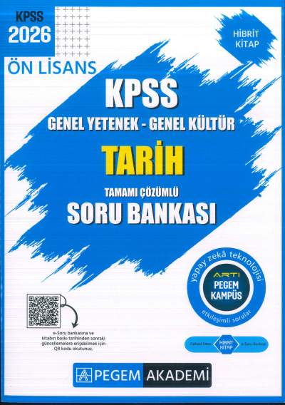 Ön Lisans KPSS Tarih Tamamı Çözümlü Soru Bankası Pegem Akademi Fotokopinci -