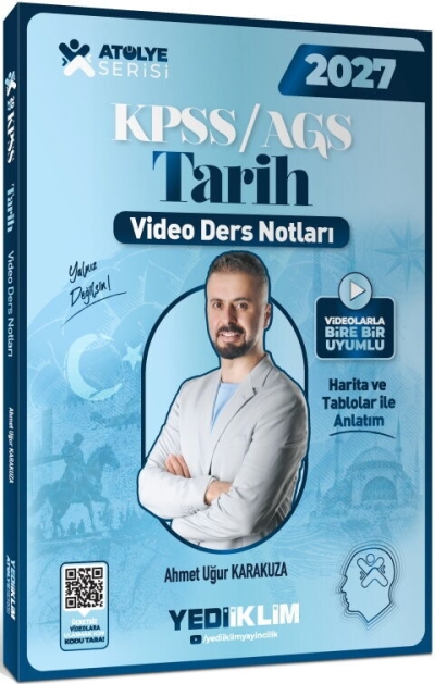 KPSS AGS Atölye Serisi Genel Kültür Tarih Video Ders Notları Yediiklim Yayınları Fotokopinci -