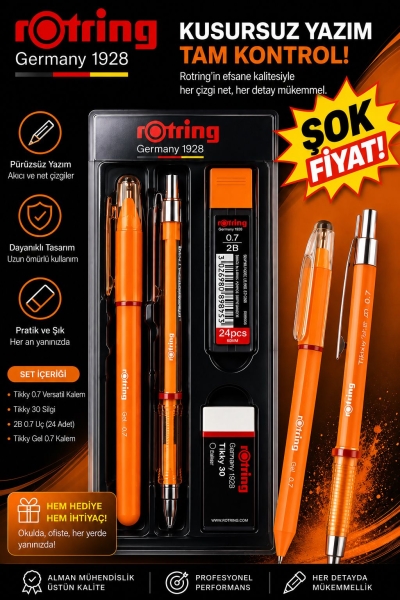 Rotring 0.7 Uçlu Kalem Jel Kalem Silgi Uç Set Fotokopinci -