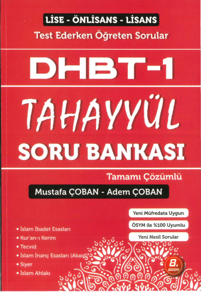 TAHAYYÜL SORU BANKASI TAMAMI ÇÖZÜMLÜ DHBT-1 Fotokopinci -