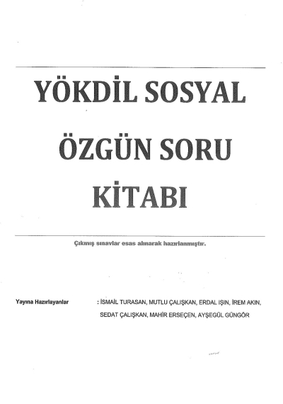 YÖKDİL SOSYAL ÖZGÜN SORU KİTABI