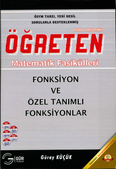 TYT-AYT ÖĞRETEN MATEMATİK FONKSİYON VE ÖZEL TANIMLI FONKSİYONLAR KONU ANLATIMLI Fotokopinci -