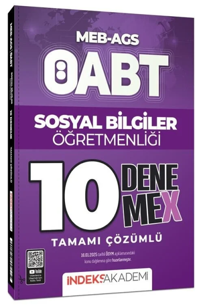 2025 ÖABT MEB-AGS Sosyal Bilgiler Öğretmenliği 10 DenemeX Çözümlü İndeks Akademi Yayıncılık Fotokopinci -