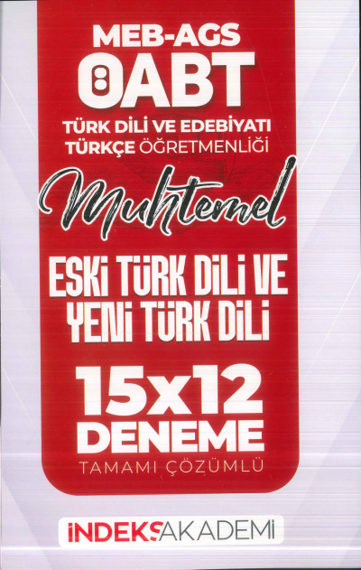 2025 ÖABT MEB-AGS Türk Dili Edebiyatı-Türkçe Eski Türk Dili ve Yeni Türk Dili 15x12 Deneme Çözümlü İndeks Akademi Yayıncılık Fotokopinci -