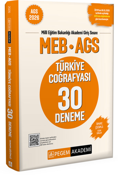 2026 MEB AGS Türkiye Coğrafyası 30 Deneme Pegem Akademi Fotokopinci -