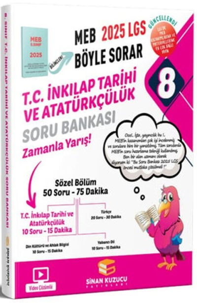 8. Sınıf LGS T.C. İnkılap Tarihi ve Atatürkçülük Soru Bankası Sinan Kuzucu Fotokopinci -