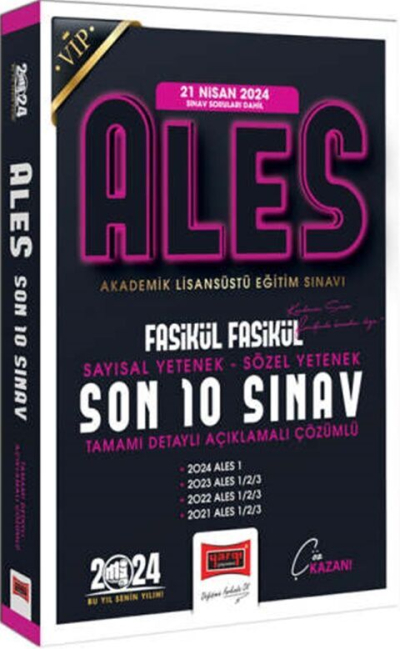 2024 ALES Son 10 Sınav Fasikül Fasikül Çıkmış Sorular (21 Nisan 2024 Sınavı Dahil) Yargı Yayınevi Fotokopinci -