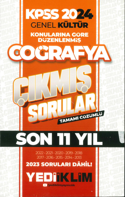 KONULARINA GÖRE DÜZENLENMİŞ COĞRAFYA SON 11 YIL TAMAMI ÇÖZÜMLÜ (2013-2023) Fotokopinci -