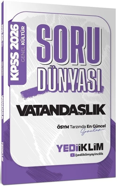 2026 KPSS Genel Yetenek Vatandaşlık Soru Dünyası Yediiklim Yayınları Fotokopinci -