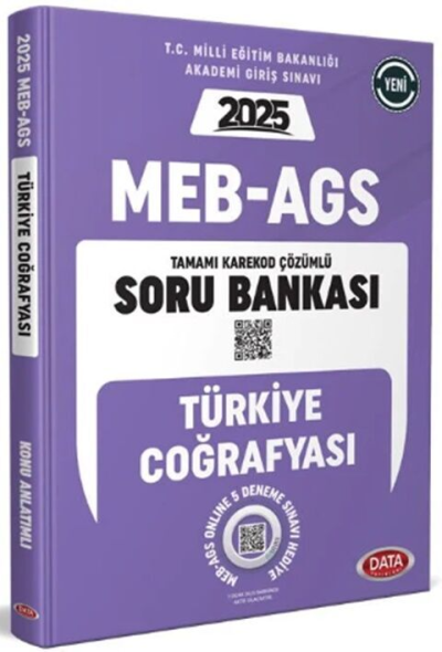 2025 MEB AGS Türkiye Coğrafyası Soru Bankası Çözümlü Data Yayınları Fotokopinci -