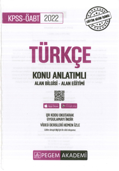 TÜRKÇE KONU ANLATIMI ALAN BİLGİSİ - ALAN EĞİTİMİ Fotokopinci -