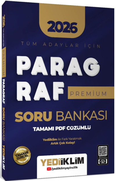 2026 Tüm Adaylar İçin Paragraf Premium Serisi Tamamı PDF Çözümlü Soru Bankası Yediiklim Yayınları Fotokopinci -