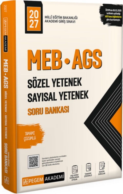 2027 MEB AGS Sözel Yetenek Sayısal Yetenek Soru Bankası Pegem Yayınları Fotokopinci -