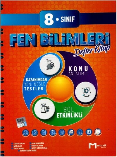 8. Sınıf Fen Bilimleri İntro Defter Kitap Mozaik Yayınları